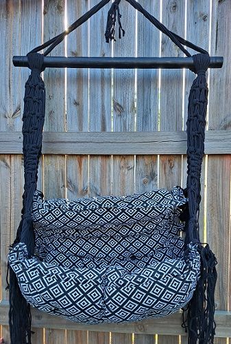 Black and White Cushion Chair - Approx 175cm long