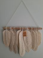 12 Cream Macrame Feathers 69cm Long