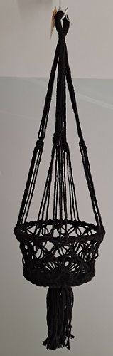 Black Macrame 20cm Pot Holder Approx 80cm Long