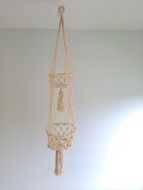 Cream Macrame Double Pot Holder - approx 110cm long