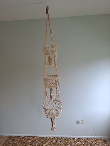 Macrame Pot Holder - Triple Cream - 150cm Long