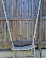 Chunky Wood Swing Cream with Rope