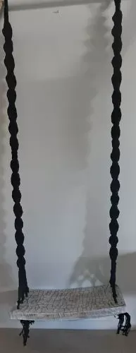 Chunky Wood Swing Black with Rope