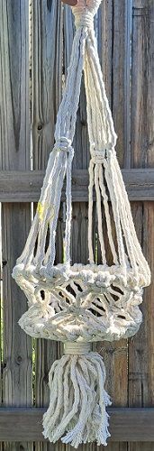 Chunky Cream Macrame Pot Holder