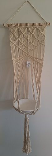 Cream Macrame Hanging with Pot Holders  51cm x 173cm