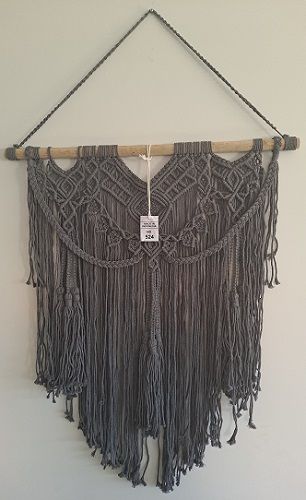 Grey Macrame Hanging 79cm x 129cm