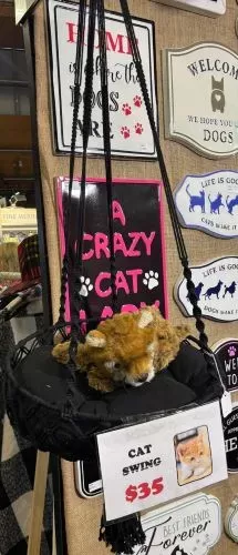 Black Macrame Cat Swing
