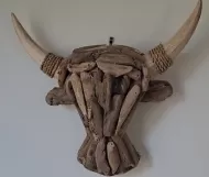 Driftwood Cow Head Small 29cm x32cm