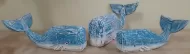 Wooden Light Blue Whale (Set of 3)