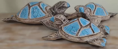 Wooden Blue Turtles (Set of 3)