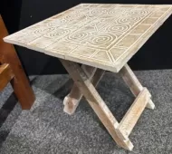Wooden Collapsible Square Stool with Decorative top