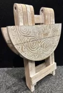 Wooden Collapsible Oval Stool with Decorative top