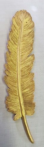 Resin Gold Feather Wall Plaque - 9