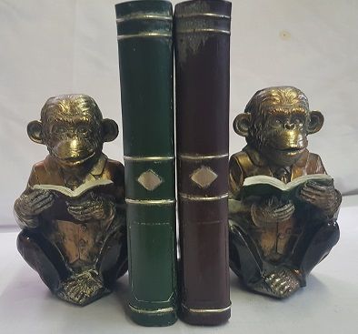 Resin Monkey Bookends