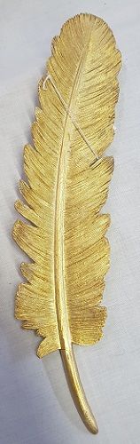 Resin Gold Feather Wall Plaque 12