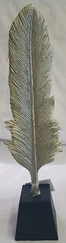 Resin Silver Feather with Base 12