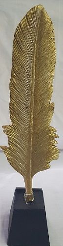 Resin Gold Feather with Base 12