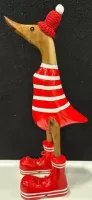 Wooden Duck - Red Pom Pom