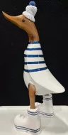 Wooden Duck - White Pom Pom