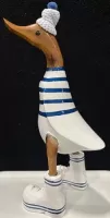Wooden Duck - White Pom Pom
