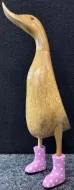 Wooden Duck - Natural with Pink spotty boots