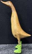 Wooden Duck - Natural with Green spotty boots