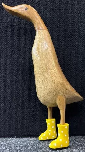 Wooden Duck - Natural with Yellow spotty boots
