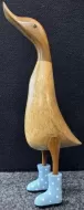 Wooden Duck - Natural with Blue spotty boots
