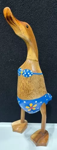 Wooden Duck - Large Blue Bikini