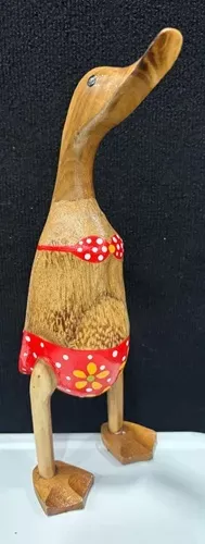 Wooden Duck - Large Red Bikini