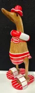 Wooden Duck - Swimming Ring Red
