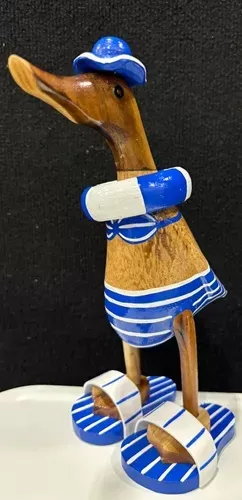 Wooden Duck - Swimming Ring Blue