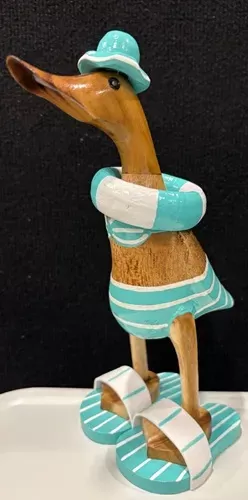 Wooden Duck - Swimming Ring Aqua