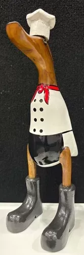 Wooden Duck - Small Chef with Black Apron