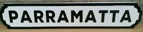 Enamel Wall Sign - Parramatta 107cm x 20.5cm