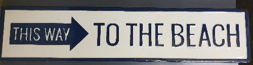 Enamel Wall Sign - This Way to the Beach