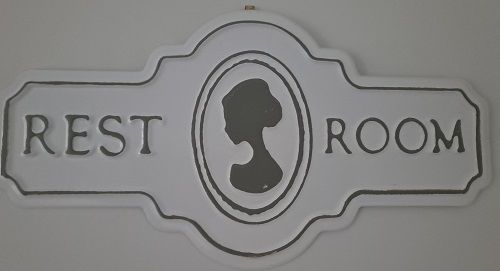 Enamel Wall Sign - Female Rest Room (Grey) 29cm x 15.2cm