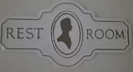 Enamel Wall Sign - Men's Rest Room (Grey) 29cm x 15.2cm