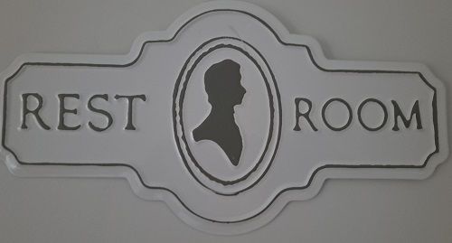 Enamel Wall Sign - Men's Rest Room (Grey) 29cm x 15.2cm
