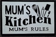 Enamel Wall Sign - Mum's Kitchen 50cm x 31cm