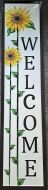 Enamel Wall Sign - Welcome (Sunflowers) 122cm x 28cm