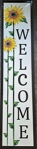 Enamel Wall Sign - Welcome (Sunflowers) 122cm x 28cm