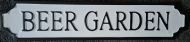 Enamel Wall Sign - Beer Garden 50cm x 10cm