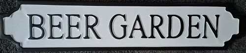 Enamel Wall Sign - Beer Garden 50cm x 10cm