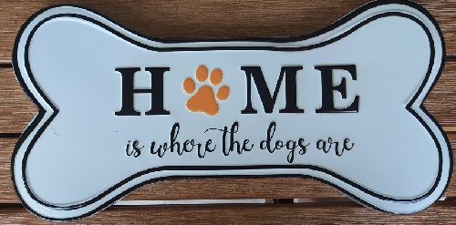 Enamel Wall Sign - Home (Bone Shape) 40cm x 20cm