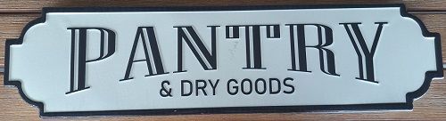 Enamel Wall Sign - Pantry & Dry Goods 49cm x 12.5cm