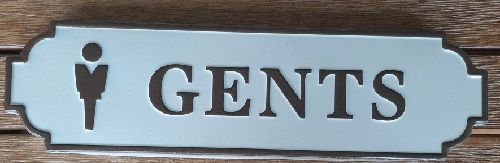 Enamel Wall Sign - Gents 38cm x 11cm