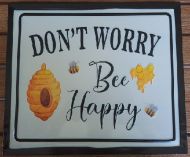 Enamel Wall Sign - Don't worry be happy (Rectangle) 35.5cm 30.5cm