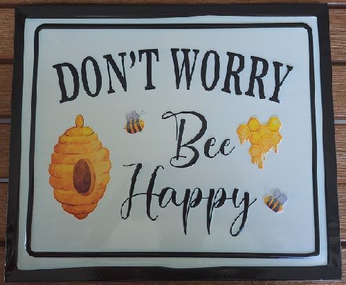 Enamel Wall Sign - Don't worry be happy (Rectangle) 35.5cm 30.5cm