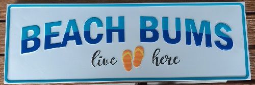 Enamel Wall Sign - Beach Bums 45cm x 15cm